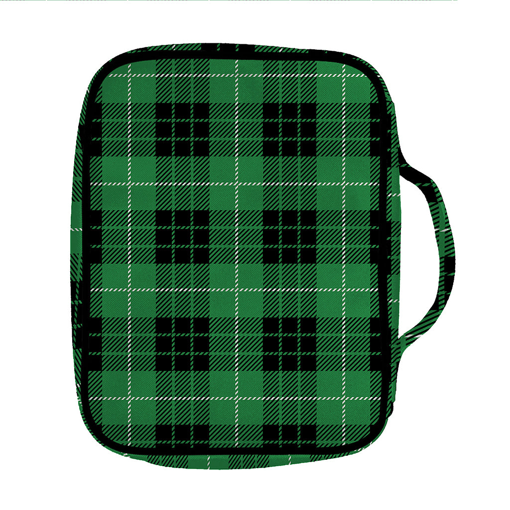 Black And Green Tartan Pattern Print Front Pocket Bible Bag