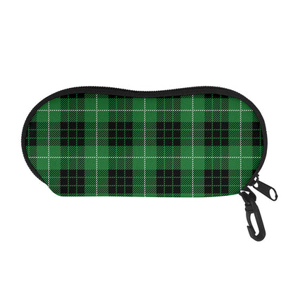 Black And Green Tartan Pattern Print Glasses Case