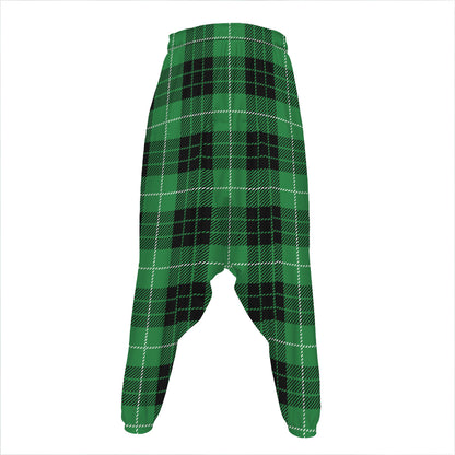 Black And Green Tartan Pattern Print Hammer Pants
