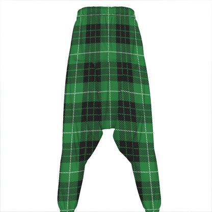 Black And Green Tartan Pattern Print Hammer Pants