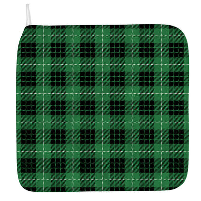 Black And Green Tartan Pattern Print Hand Towel
