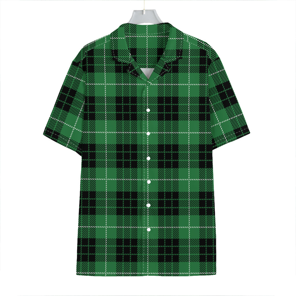 Black And Green Tartan Pattern Print Hawaiian Shirt