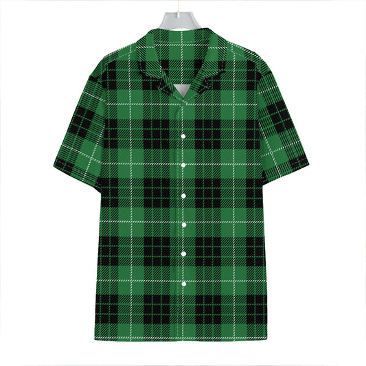 Black And Green Tartan Pattern Print Hawaiian Shirt