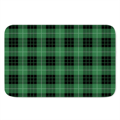 Black And Green Tartan Pattern Print Indoor Door Mat