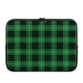 Black And Green Tartan Pattern Print Laptop Sleeve