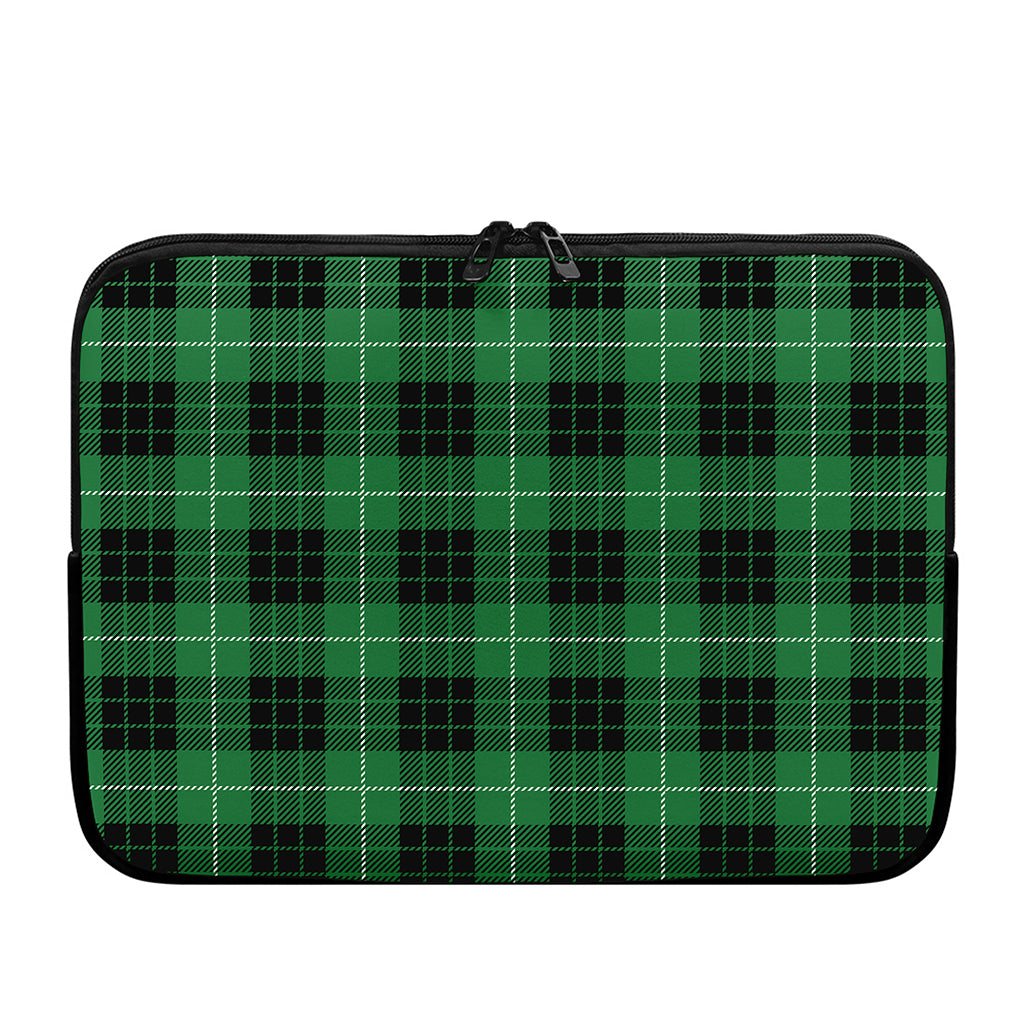 Black And Green Tartan Pattern Print Laptop Sleeve