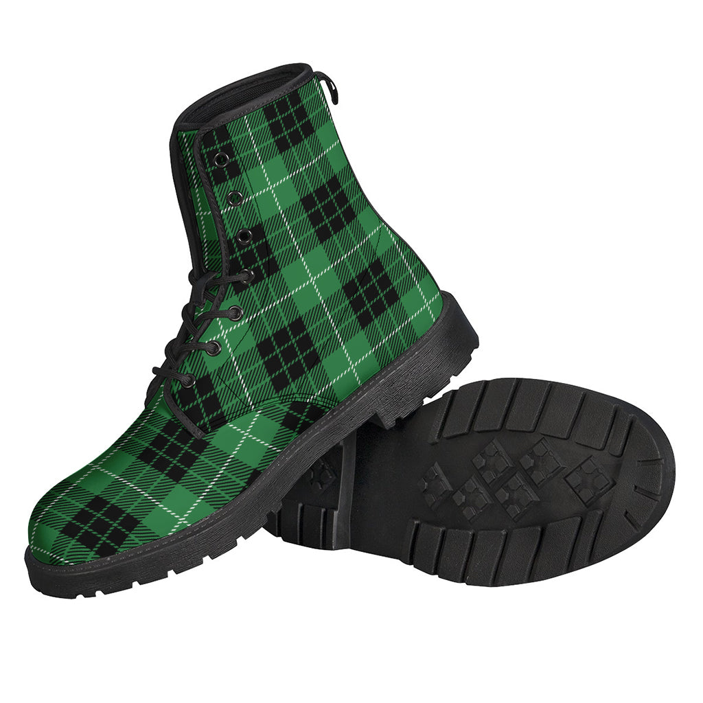 Black And Green Tartan Pattern Print Backpack