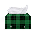 Black And Green Tartan Pattern Print Leather Tissue Box Cover