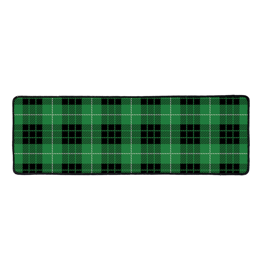 Black And Green Tartan Pattern Print Long Kitchen Mat