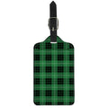 Black And Green Tartan Pattern Print Luggage Tag