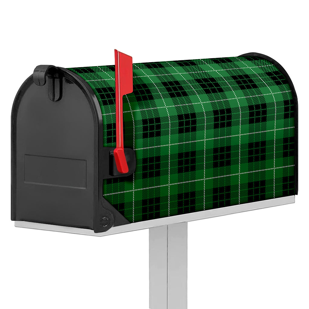 Black And Green Tartan Pattern Print Mailbox Cover