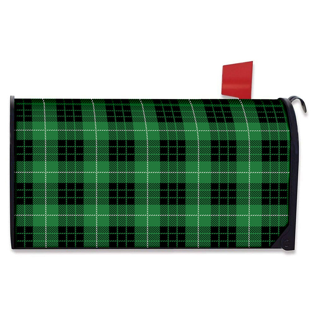 Black And Green Tartan Pattern Print Mailbox Cover