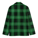Black And Green Tartan Pattern Print Men's Blazer