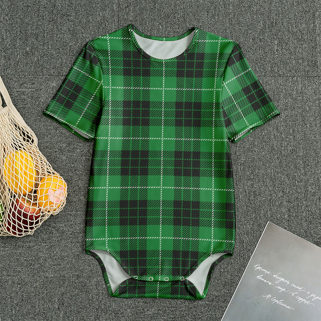 Black And Green Tartan Pattern Print Men's Bodysuit