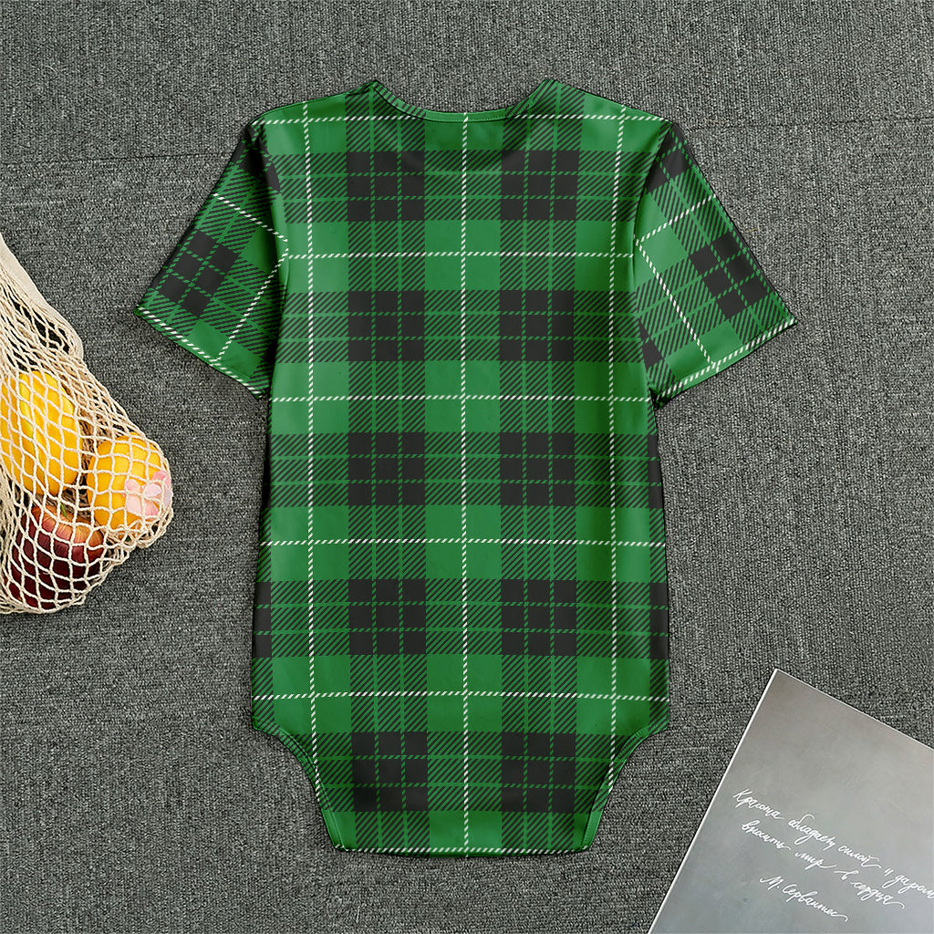 Black And Green Tartan Pattern Print Men's Bodysuit