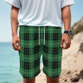 Black And Green Tartan Pattern Print Men's Cargo Shorts