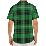 Black And Green Tartan Pattern Print Men's Deep V-Neck Shirt