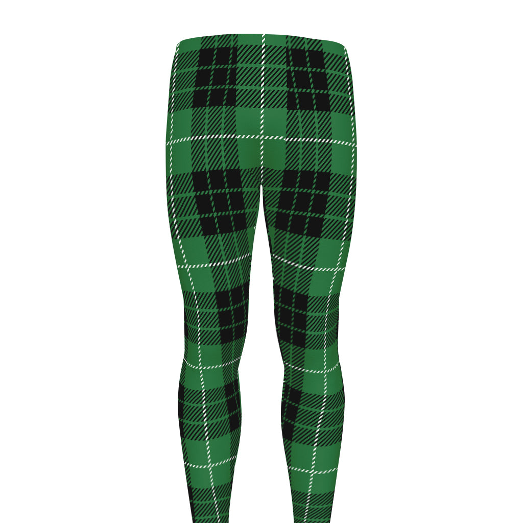 Black And Green Tartan Pattern Print Men's leggings