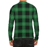 Black And Green Tartan Pattern Print Men's Long Sleeve Rash Guard