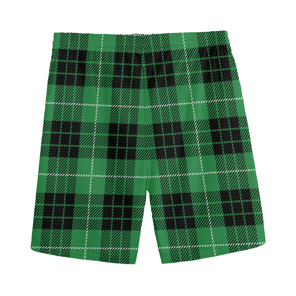 Black And Green Tartan Pattern Print Men's Sports Shorts