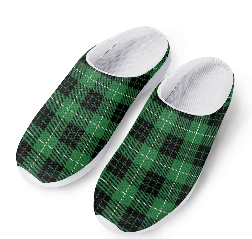 Black And Green Tartan Pattern Print Mesh Casual Shoes