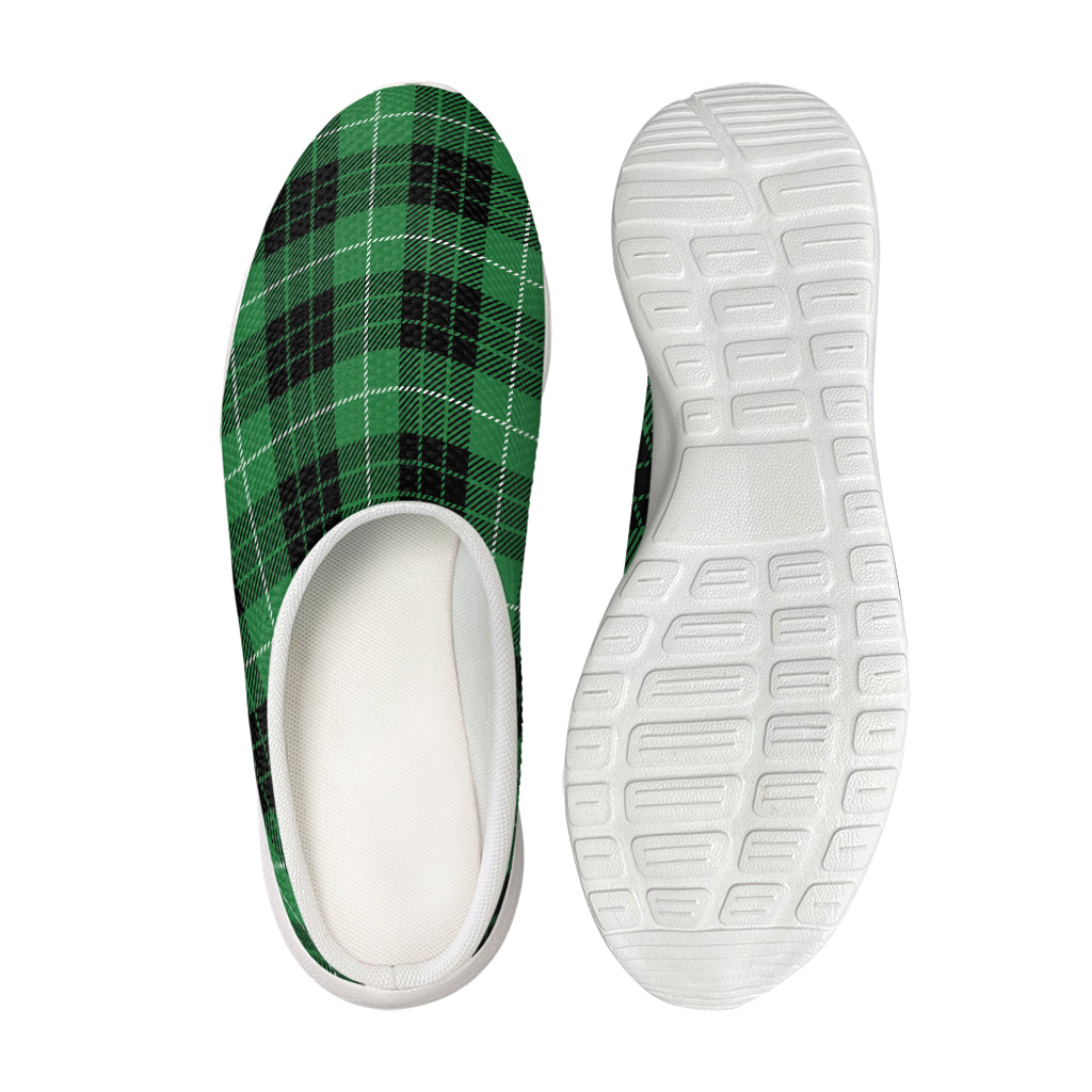 Black And Green Tartan Pattern Print Mesh Casual Shoes