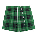 Black And Green Tartan Pattern Print Mesh Shorts