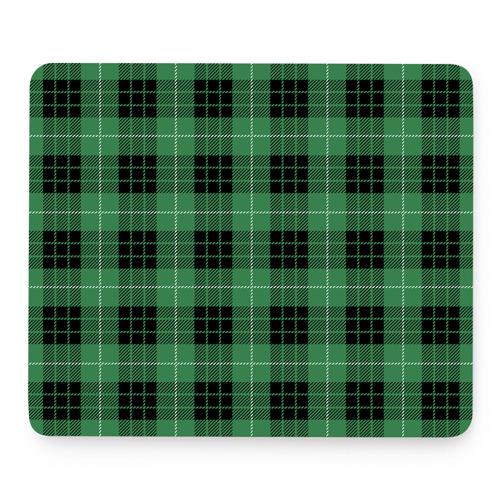 Black And Green Tartan Pattern Print Mouse Pad