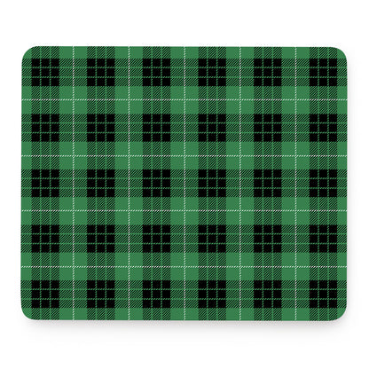 Black And Green Tartan Pattern Print Mouse Pad