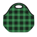 Black And Green Tartan Pattern Print Neoprene Lunch Bag