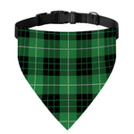 Black And Green Tartan Pattern Print Over The Collar Dog Bandana
