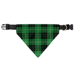 Black And Green Tartan Pattern Print Over The Collar Dog Bandana