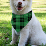 Black And Green Tartan Pattern Print Over The Collar Dog Bandana