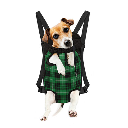 Black And Green Tartan Pattern Print Pet Carrier Backpack
