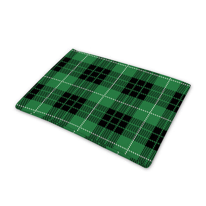 Black And Green Tartan Pattern Print Pet Cooling Mat Cover