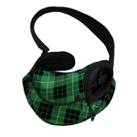 Black And Green Tartan Pattern Print Pet Sling Carrier