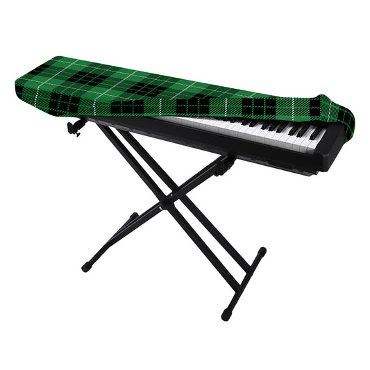 Black And Green Tartan Pattern Print Piano Keyboard Cover