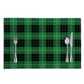 Black And Green Tartan Pattern Print Placemat