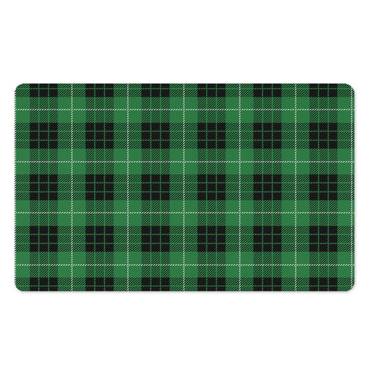 Black And Green Tartan Pattern Print Polyester Doormat