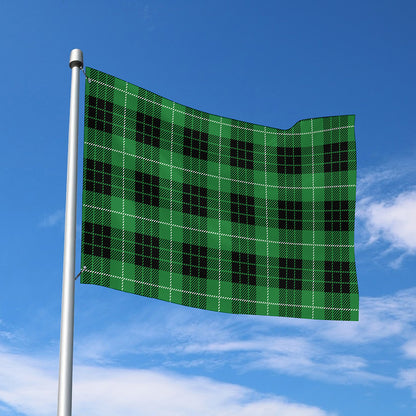 Black And Green Tartan Pattern Print Polyester Flag