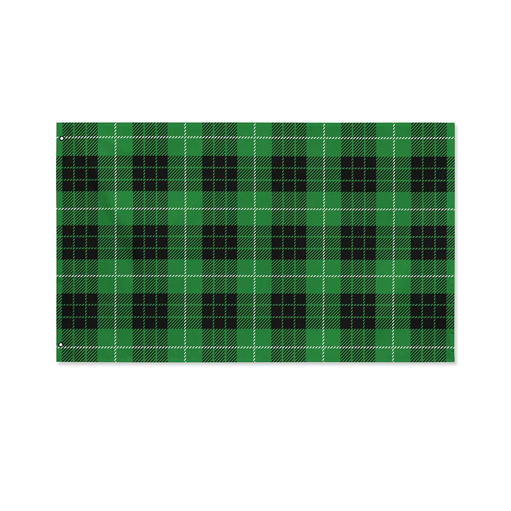 Black And Green Tartan Pattern Print Polyester Flag
