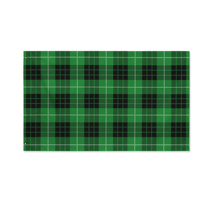 Black And Green Tartan Pattern Print Polyester Flag