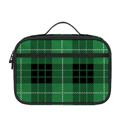 Black And Green Tartan Pattern Print Portable Lunch Bag