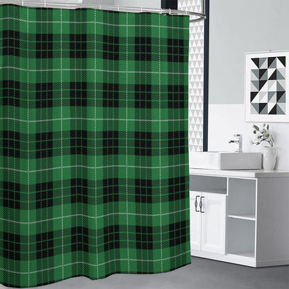 Black And Green Tartan Pattern Print Premium Shower Curtain