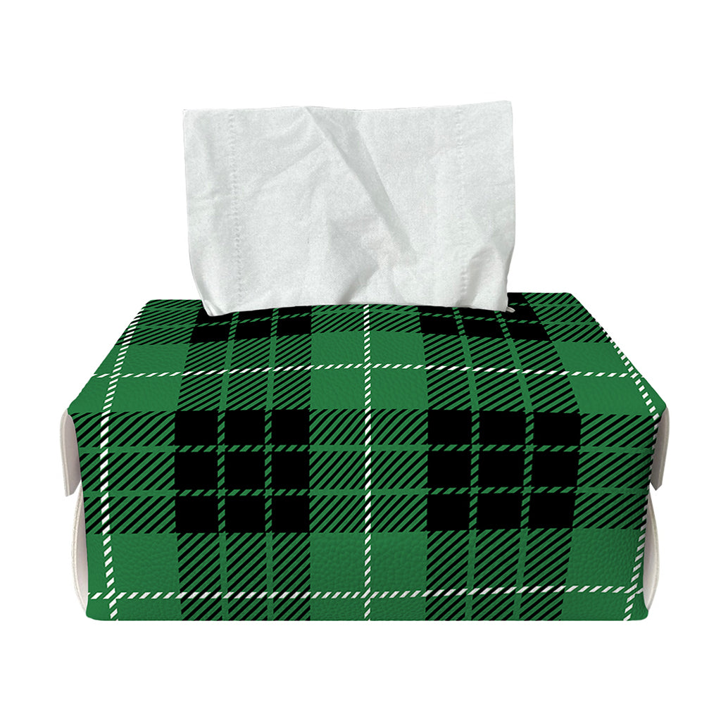 Black And Green Tartan Pattern Print Rectangle Tissue Box Cover