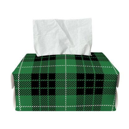 Black And Green Tartan Pattern Print Rectangle Tissue Box Cover