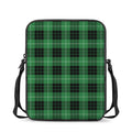 Black And Green Tartan Pattern Print Rectangular Crossbody Bag