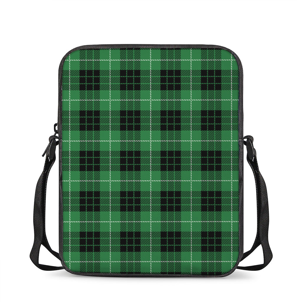 Black And Green Tartan Pattern Print Rectangular Crossbody Bag