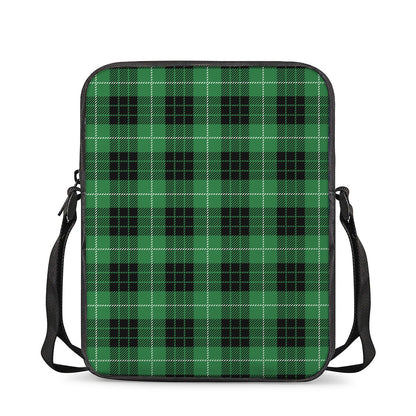 Black And Green Tartan Pattern Print Rectangular Crossbody Bag