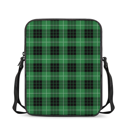 Black And Green Tartan Pattern Print Rectangular Crossbody Bag